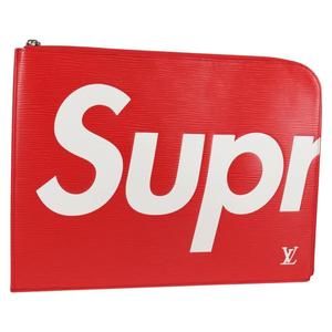 LOUIS VUITTON Epi Supreme Pochette Jules GM Bag Red White M67722 Auth 122842M